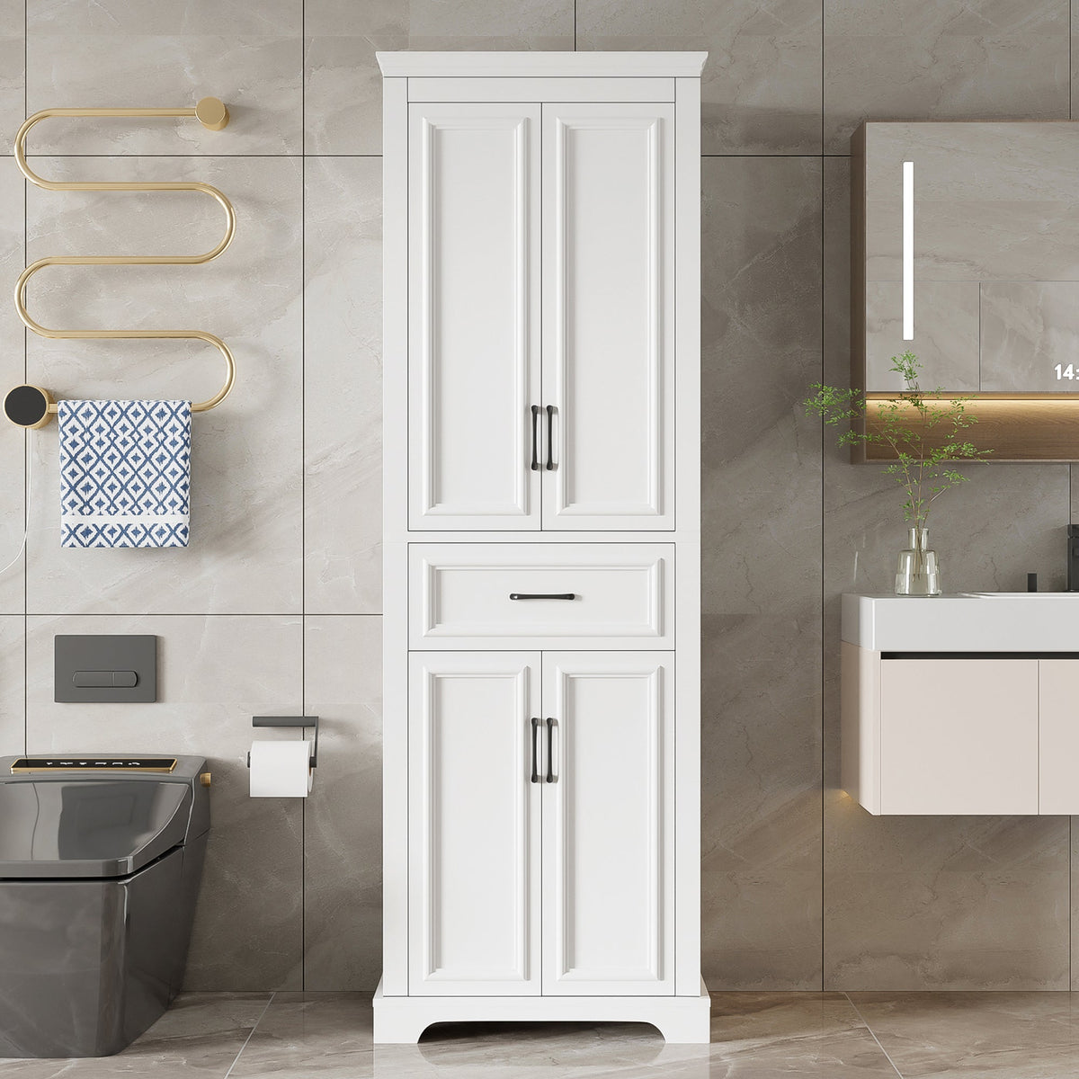 70.8" Freestanding Bathroom Vanity with Modern Elegant Design
