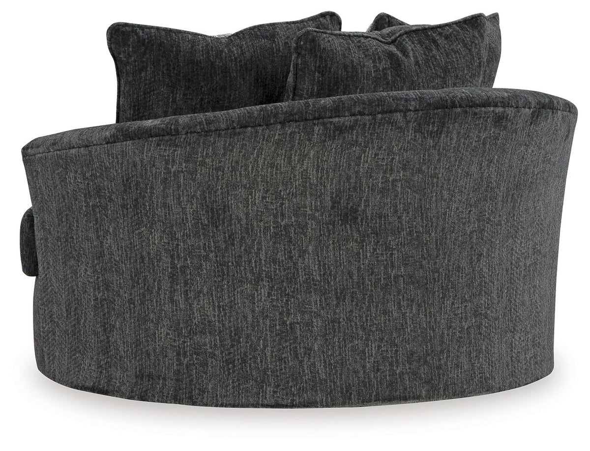 Biddeford - Oversized Swivel Accent Chair - Shadow