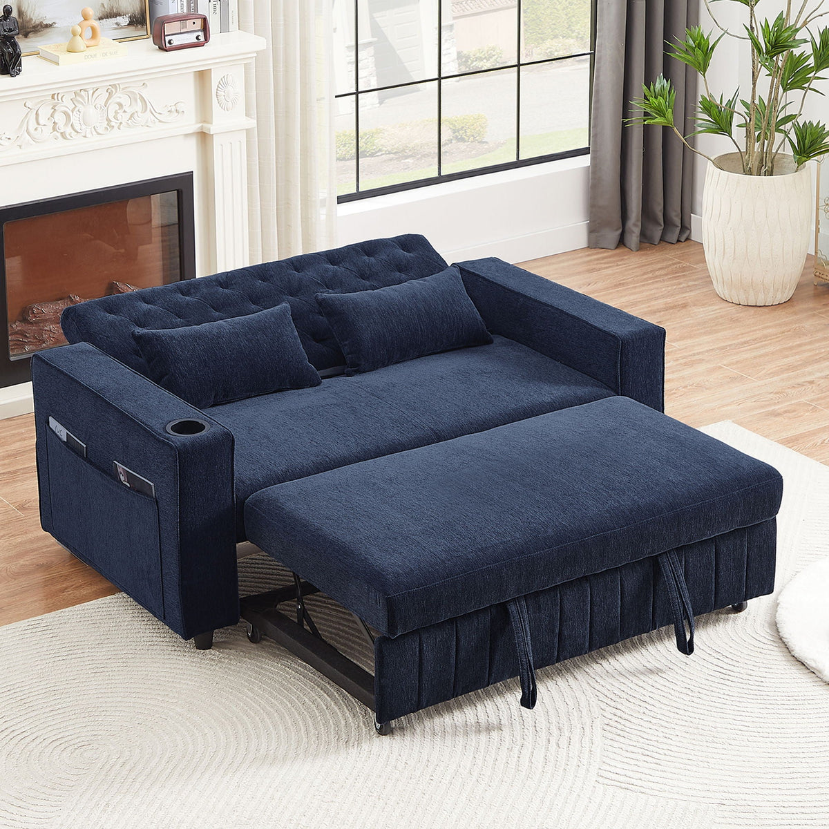 Pull-Out Sofa Bed Convertible Couch With Adjustable Backrest For Living Room - view 7