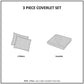 3 Piece Reversible Scalloped Edge Quilt Set White Full/Queen