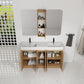 60" Double Sink Bathroom Vanity Set with Tall Cabinet