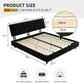 King Size Bed Frame with Tufted Headboard and Extra-Large Cloud Pillow Design