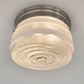 RETRO 1960's Antique DRUM Flush Mount Ceiling Light Brushed Nickel