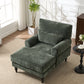 Modern Chaise Lounge Upholstered Sofa Recliner Chair in Green