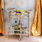 Lakelyn Clear Glass & Rose Gold Finish Serving Cart