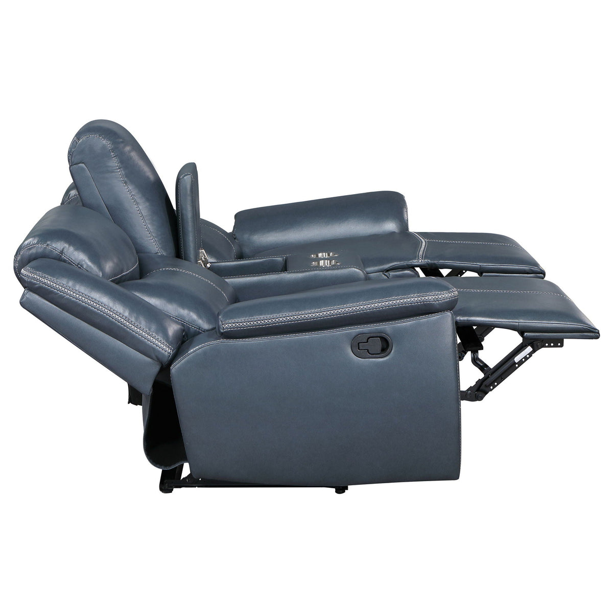 Sloane Upholstered Padded Arm Reclining Loveseat Blue - view 2