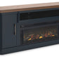 Landocken - 83" TV Stand With Electric Fireplace - Two-tone