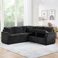 L-shaped Sectional Sofa Bed with Hidden Storage