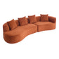 126" Curved Sectional Sofa (Dark Orange-D28 Full Foam)