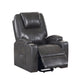 Gunmetal Leather Aire Recliner with Power Lift & Massage