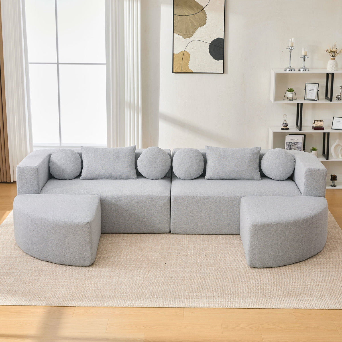 Boneless - Couch Modular Sectional Sofa With Deep Seating And Curved Design - view 9