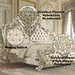 Vatican - Eastern King Bed - Synthetic Leather, Light Gold & Champagne Silver