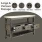 Merel - Server - White Marble Top & Gray Oak