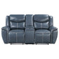 Sloane Upholstered Padded Arm Reclining Loveseat Blue - view 3