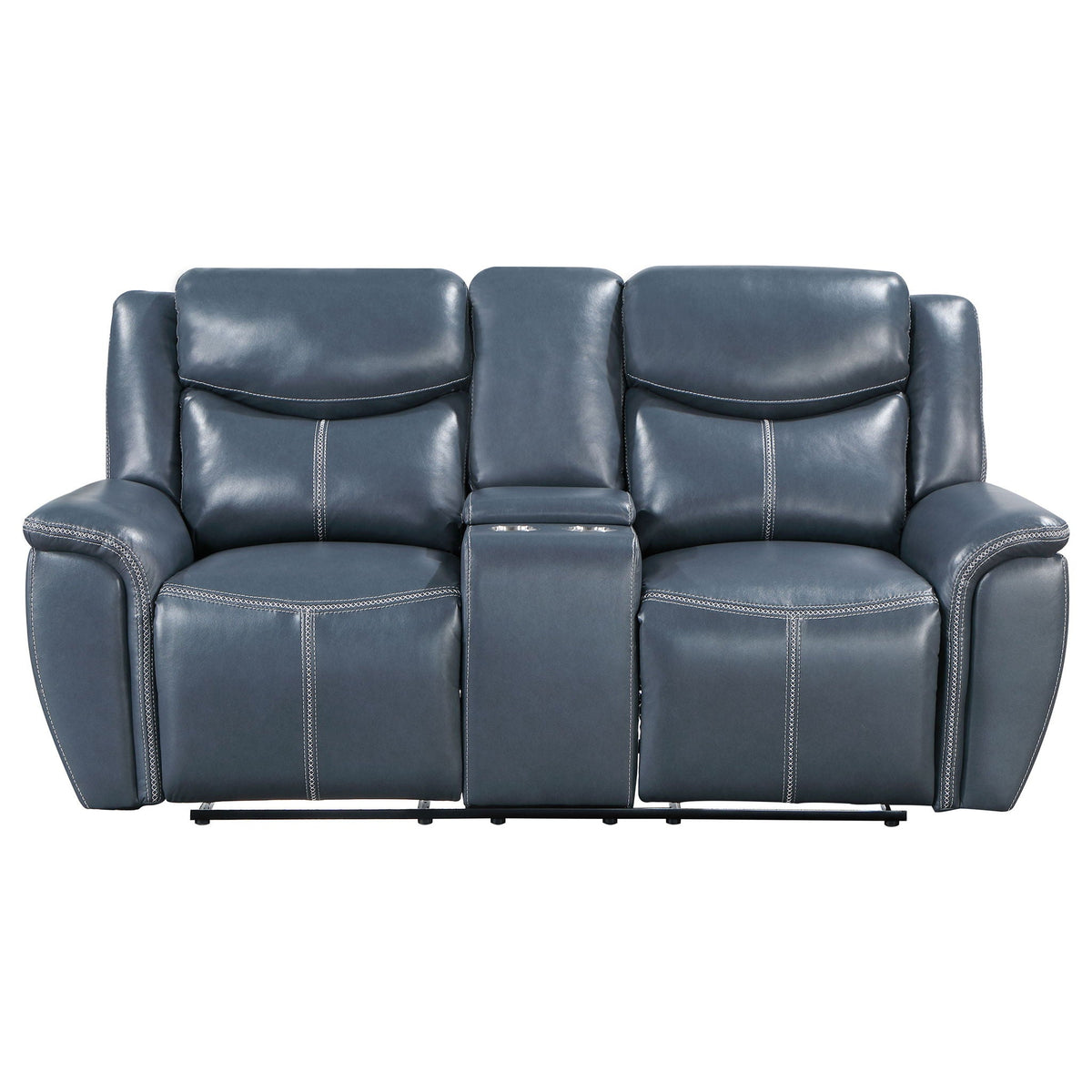 Sloane Upholstered Padded Arm Reclining Loveseat Blue - view 3