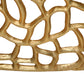 Modern Glam Mesh Coffee Table with Gold Accents and Aluminum Frame