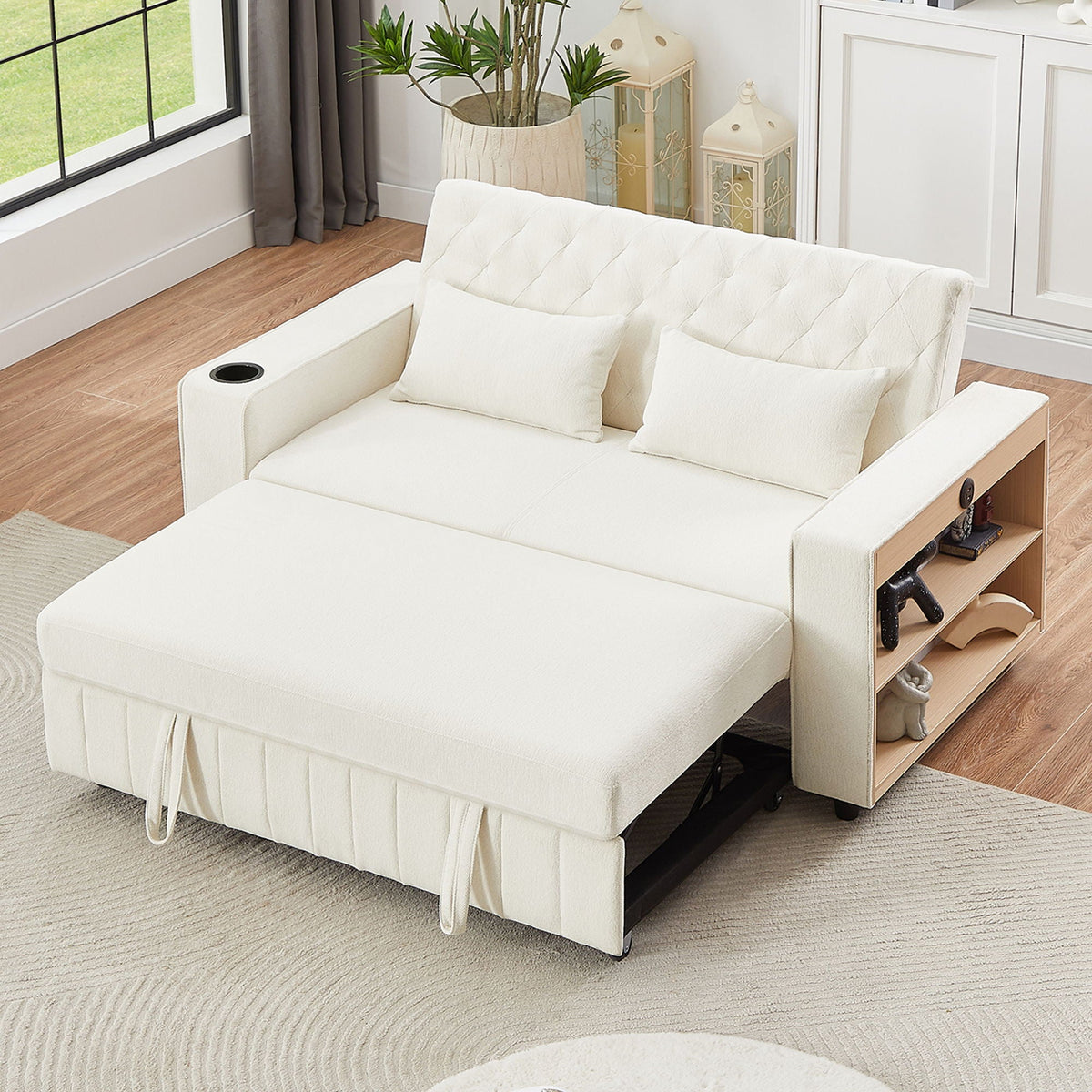 Pull-Out Sofa Bed Convertible Couch With Adjustable Backrest For Living Room - view 8