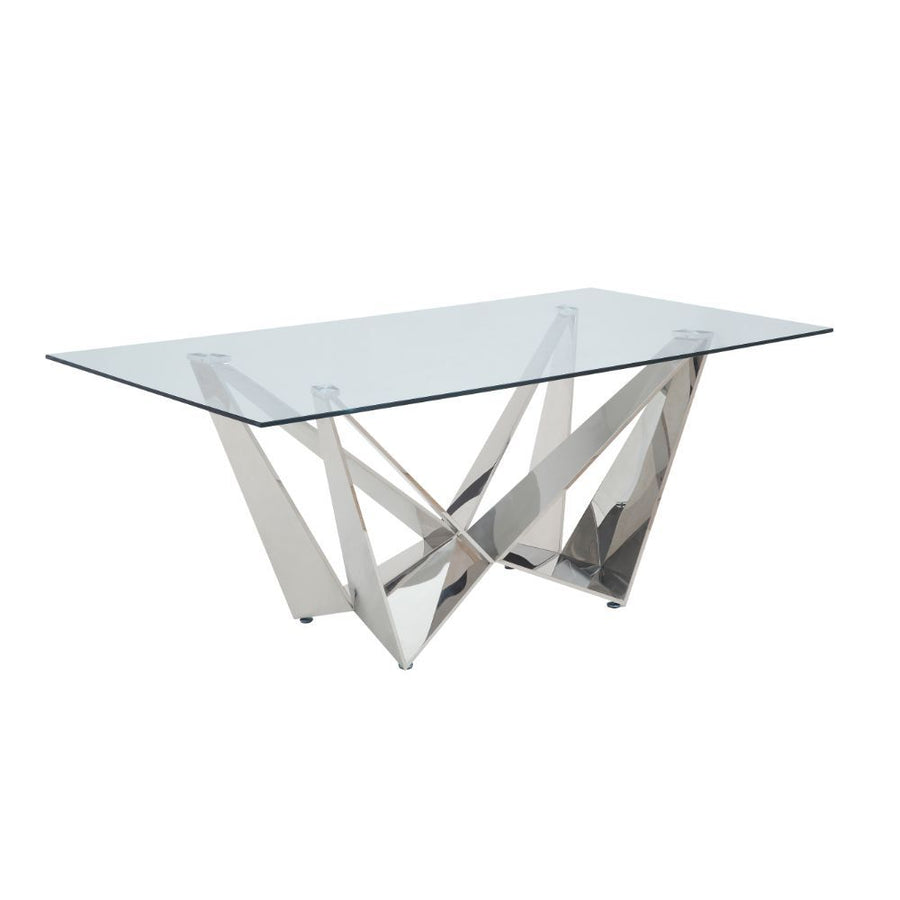 Dekel - Dining Table - Clear Glass Top & Stainless Steel