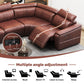 6-Piece Modular Leather Sofa with 2 Cup Holders