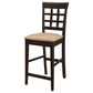 Beige and Cappuccino Upholstered Counter Height Stools (Set of 2)