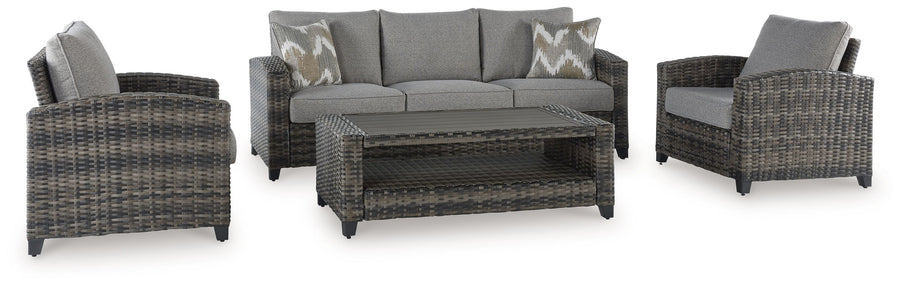 Oasis Court - Sofa, Chairs, Table Set (Set of 4) - Gray