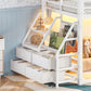 Twin Over Twin Bunk Bed with Storage Shelves and LED Lights