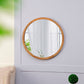 Circle Wall Mirror With Wooden Frame for Living Room
