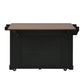 54" Mobile Kitchen Island with Glass Door Storage