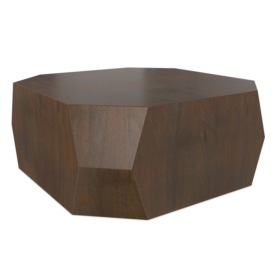 Walnut Geometric Coffee Table with Acacia Veneer - 39" Square