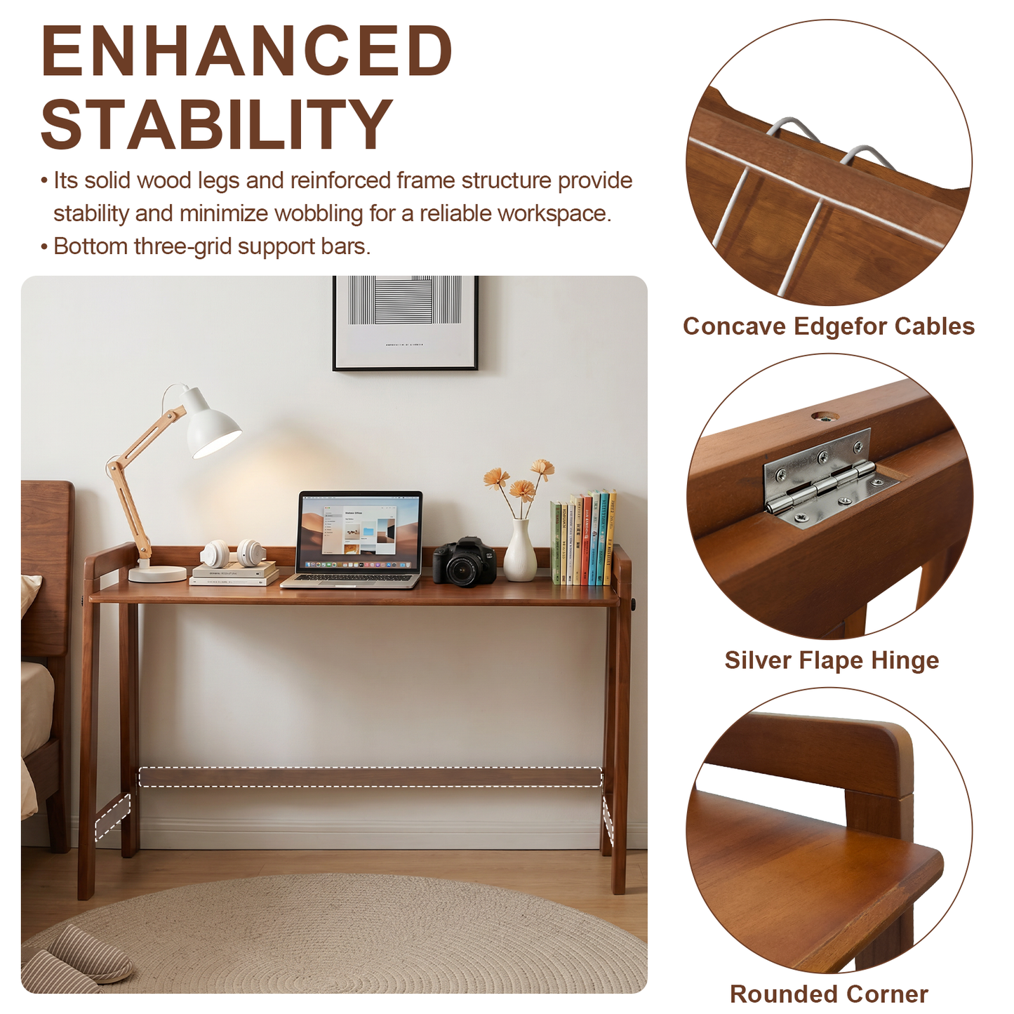 Solid Wood Folding Desk