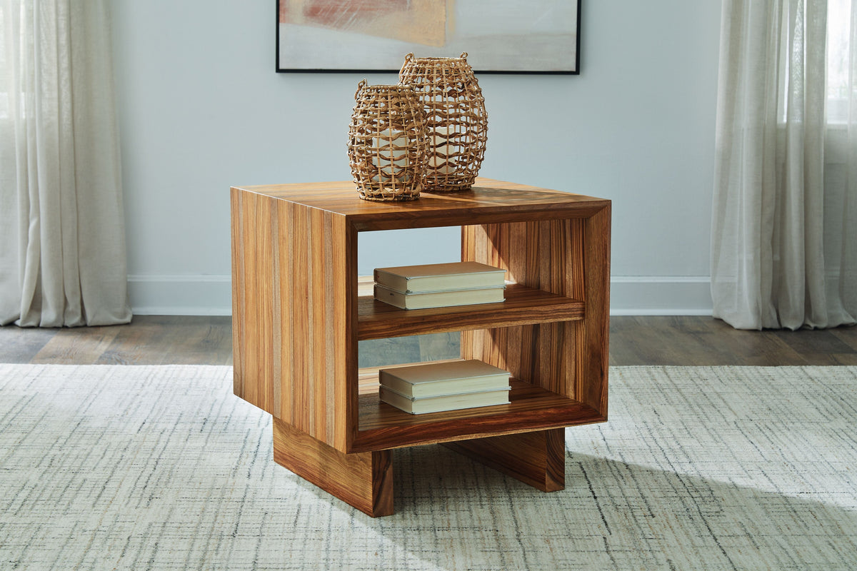 Dressonni - Square End Table - Brown - view 3