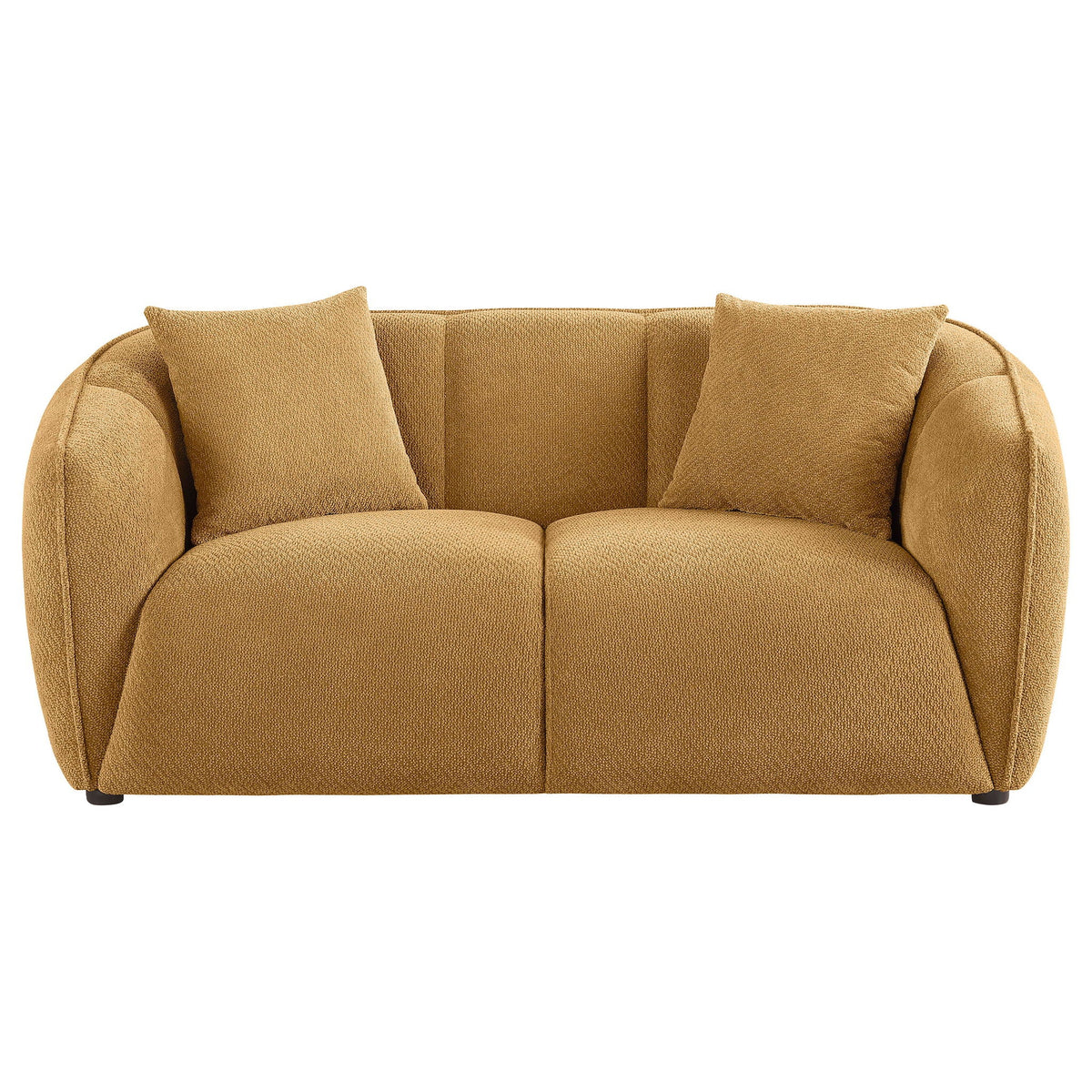 Aleisha Fabric Upholstered Loveseat Mustard Yellow - view 3