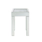 Noralie - 16" Square End Table With Glass Top - Mirrored & Faux Diamonds