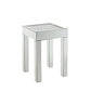 Noralie - 16" Square End Table With Glass Top - Mirrored & Faux Diamonds