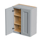 Gray Shaker Solid Wood Wall Cabinet with Soft-Close Doors
