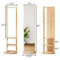 360° Rotating Multifunctional Full Length Mirror with Hook Storage Rack