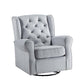 Zeger - Swivel Chair With Glider - Gray Fabric