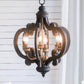Farmhouse Chandelier, 6 Light Wood Chandelier Pendant Light Fixture With Adjustable Chain For Dining Room - view 2