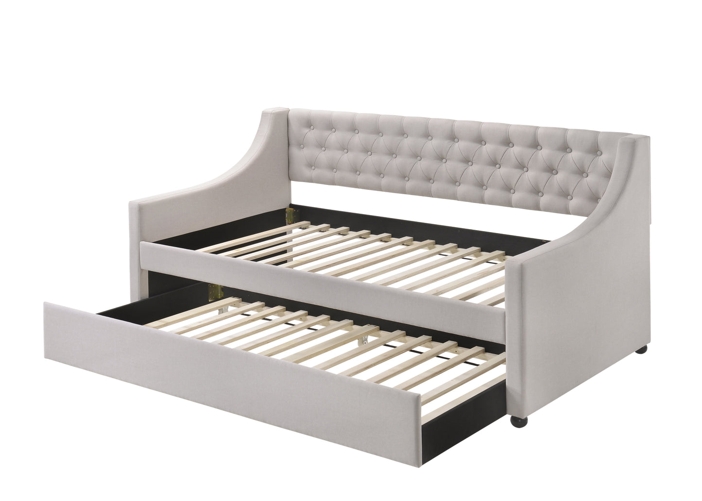 Lianna Fog Fabric Daybed With Trundle