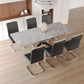 Modern Extendable Dining Table Set For 6 - 8 - Black / Gray - view 5
