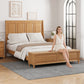 Queen Bed Frame with Tall Headboard and Storage Bench
