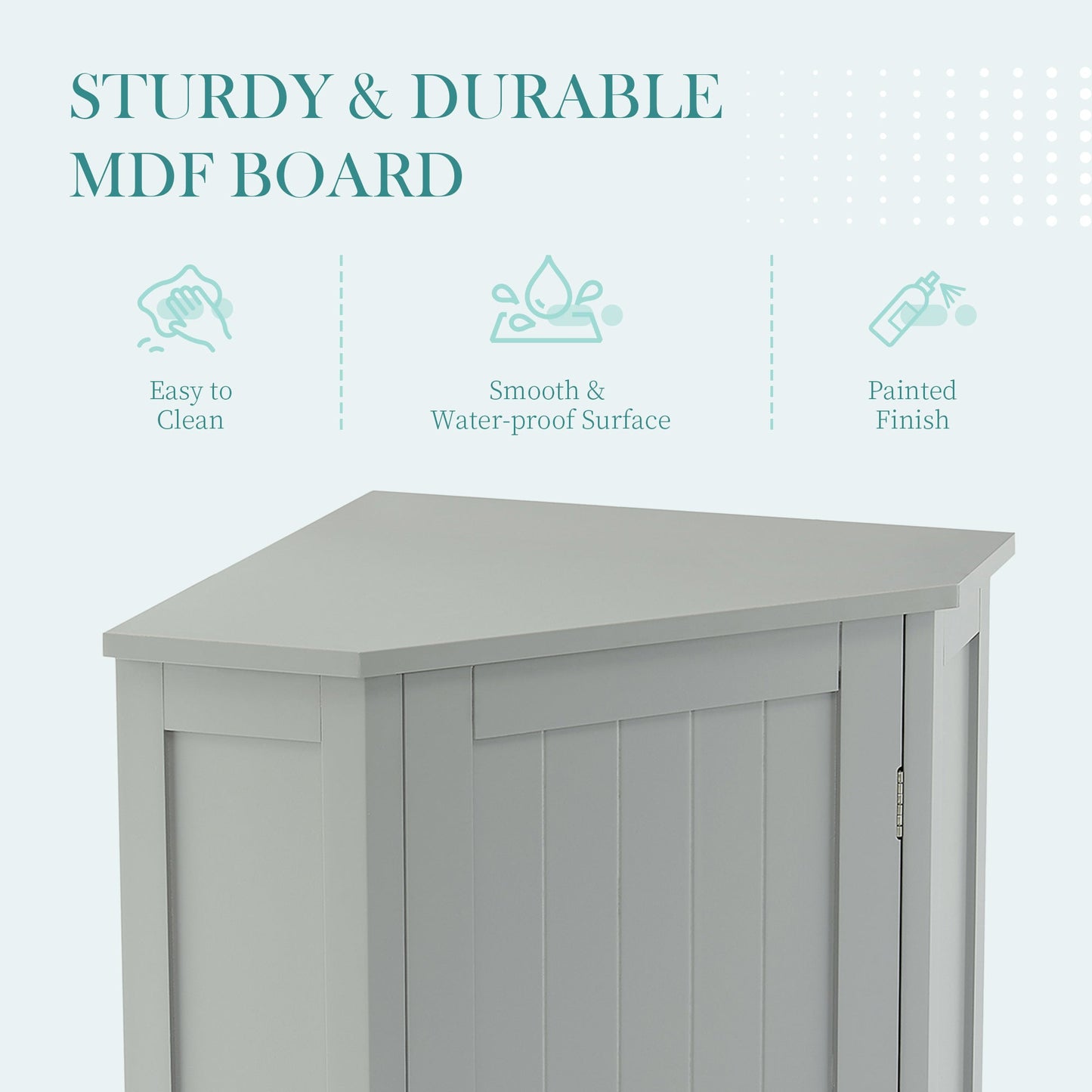 Grey Triangle Corner Bathroom Cabinet