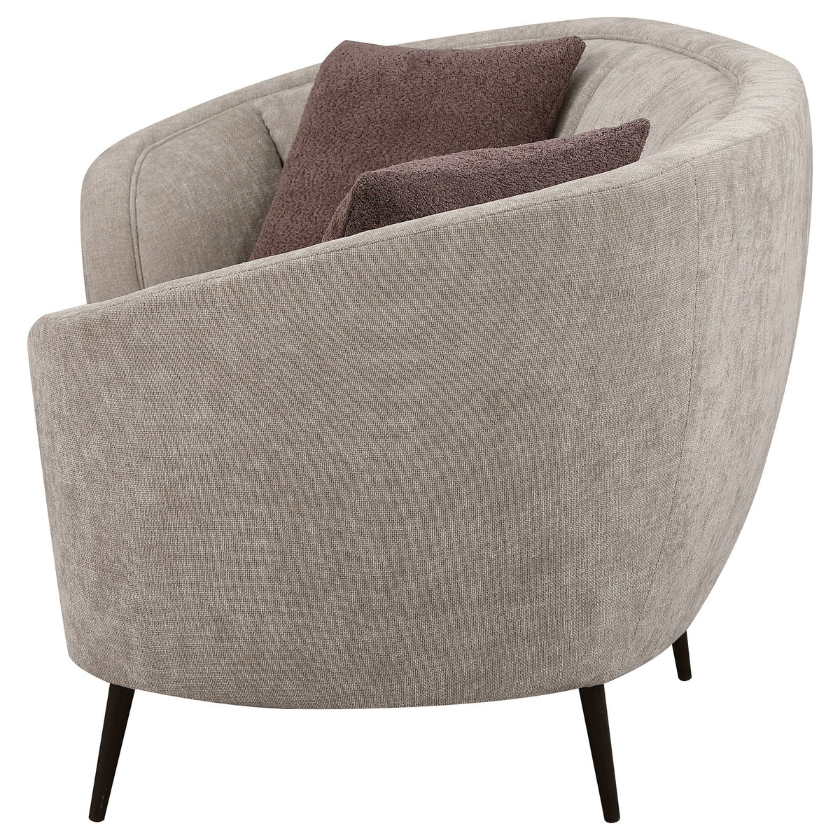 Ellorie Upholstered Channel Back Curved Loveseat Beige - view 3