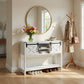 46" Modern Farmhouse Entryway Table with Storage & Sliding Barn Door