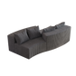 Corduroy Curved Sectional Sofa with Four Pillows