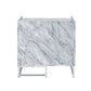 Azrael - Accent Table - White Printed Faux Marble & Chrome