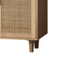 Elegant and Functional 4-Door Rattan Decorative Storage Cabinet