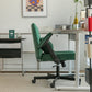 Green Velvet Criss Cross Armrest Office Chair