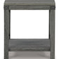 Freedan - Square End Table - Grayish Brown