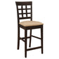 Beige and Cappuccino Upholstered Counter Height Stools (Set of 2)